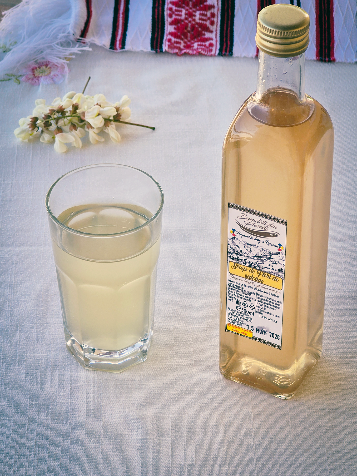 Prezentare sirop natural din flori de salcâm